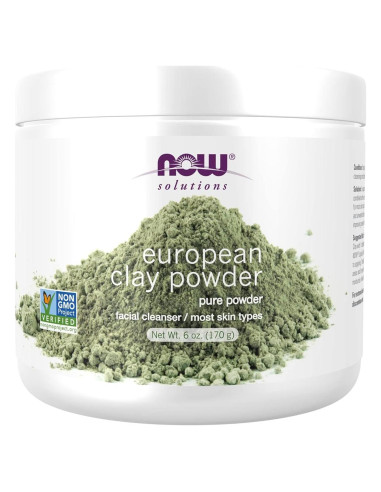 NOW Foods Polvo de Arcilla Europea 170g - Limpiador Facial Detox