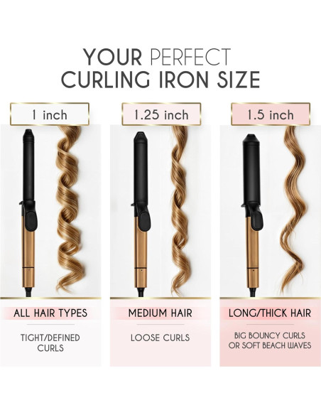 Rizador de Cabello ELLA BELLA 1 Pulgada Cerámica Profesional