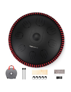 Tambor Handpan MOOZICA 14" 17 Notas D-Kurd Negro con Bolsa