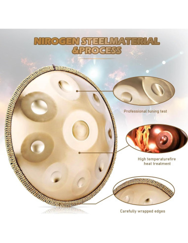 Juego de tambor Handpan Seoenlin 9 Notas 440Hz 7.69kg