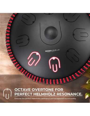 Tambor Handpan MOOZICA 14" 17 Notas D-Kurd Negro con Bolsa