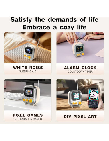 Divoom Tiivoo-2 Crema Altavoz Bluetooth Retro con Radio FM