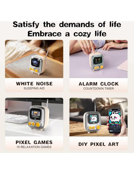 Divoom Tiivoo-2 Crema Altavoz Bluetooth Retro con Radio FM