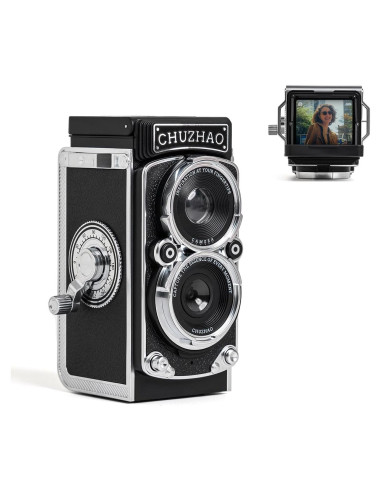 Cámara Digital Chocapt Retro TLR 12MP 1080P con Tarjeta 16GB