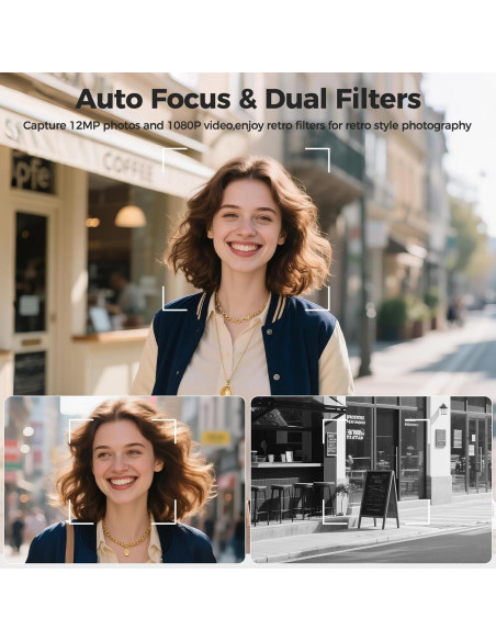 Cámara Digital Chocapt Retro TLR 12MP 1080P con Tarjeta 16GB