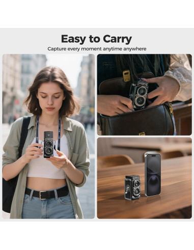 Cámara Digital Chocapt Retro TLR 12MP 1080P con Tarjeta 16GB