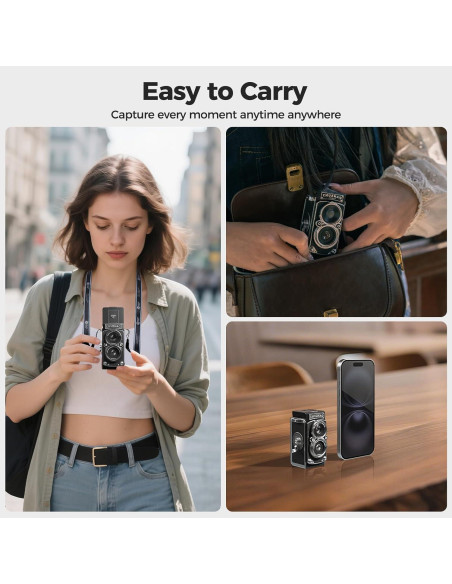 Cámara Digital Chocapt Retro TLR 12MP 1080P con Tarjeta 16GB