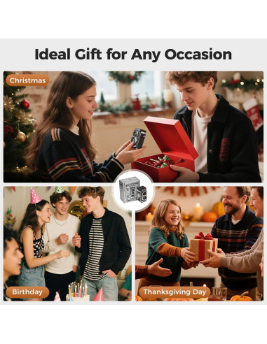 Cámara Digital Chocapt Retro TLR 12MP 1080P con Tarjeta 16GB