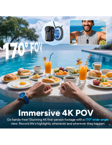 Cámara de Acción SJCAM C110Plus 4K Pocket Magnética Negra