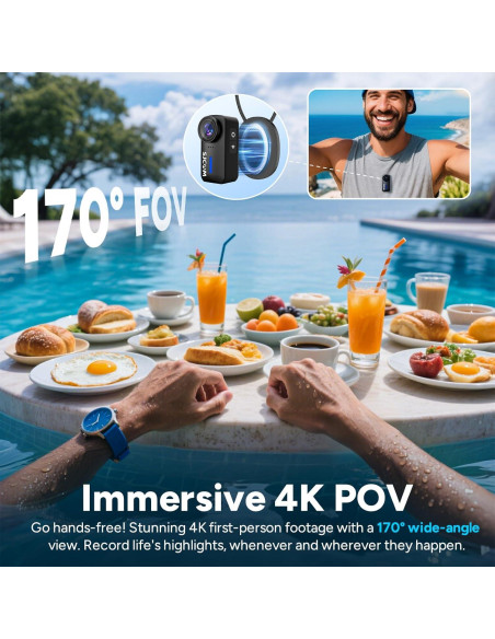 Cámara de Acción SJCAM C110Plus 4K Pocket Magnética Negra