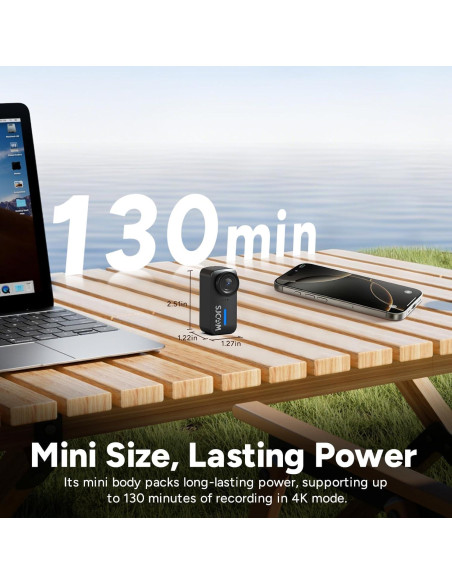 Cámara de Acción SJCAM C110Plus 4K Pocket Magnética Negra