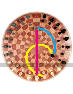 Ajedrez para 3 Personas - Tablero Redondo 48 Piezas PVC 2