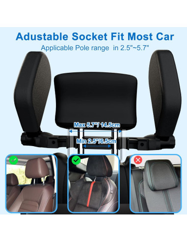 Almohada ajustable para reposacabezas Heapany - Negro