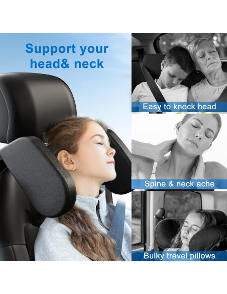 Almohada ajustable para reposacabezas Heapany - Negro