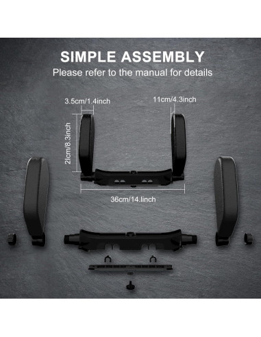 Almohada ajustable para reposacabezas Heapany - Negro