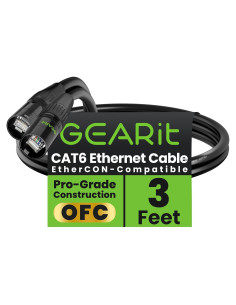 Cable Ethernet CAT6 Blindado GEARit 0.91m para Audio y DMX
