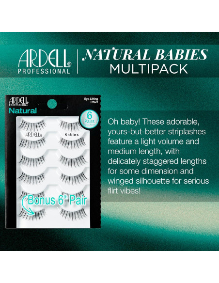 Pestañas Postizas Ardell Natural Babies Negro - Ligeras y Reutilizables