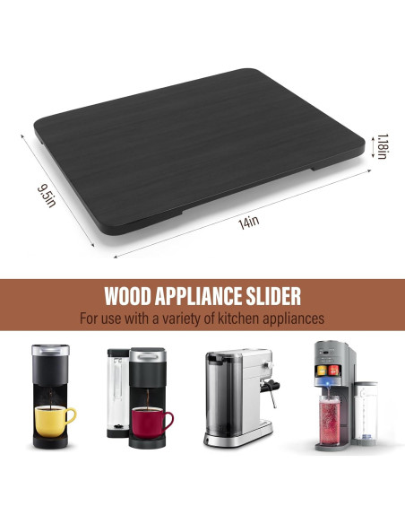 Bandeja Deslizante 360 JAYOBGO para Cafetera Negra Mediana