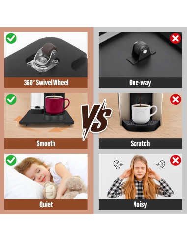 Bandeja Deslizante 360 JAYOBGO para Cafetera Negra Mediana