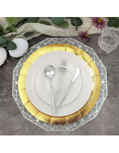 Platos Cargadores Desechables Efavormart 33 cm Dorados - 10 Unidades 2