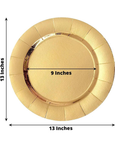 Platos Cargadores Desechables Efavormart 33 cm Dorados - 10 Unidades