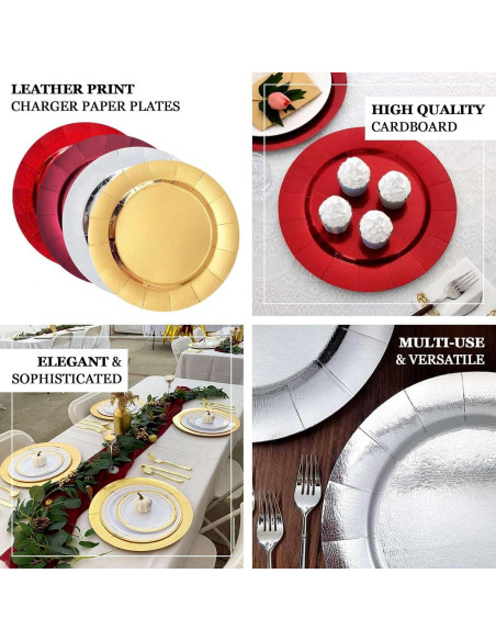 Platos Cargadores Desechables Efavormart 33 cm Dorados - 10 Unidades