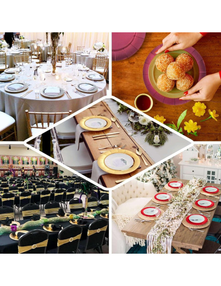 Platos Cargadores Desechables Efavormart 33 cm Dorados - 10 Unidades