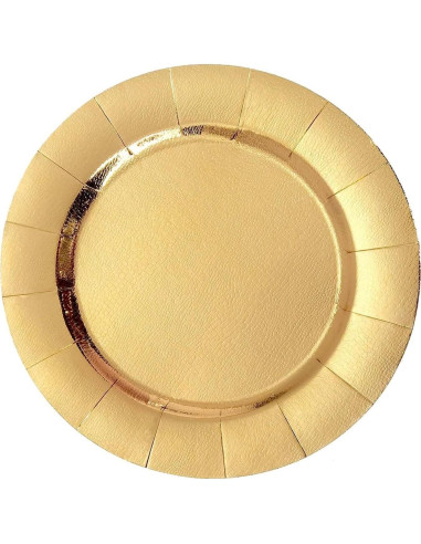 Platos Cargadores Desechables Efavormart 33 cm Dorados - 10 Unidades