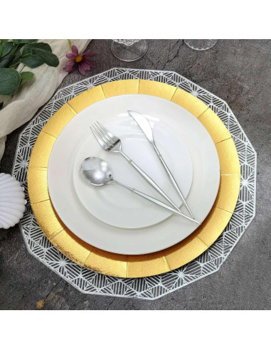 Platos Cargadores Desechables Efavormart 33 cm Dorados - 10 Unidades