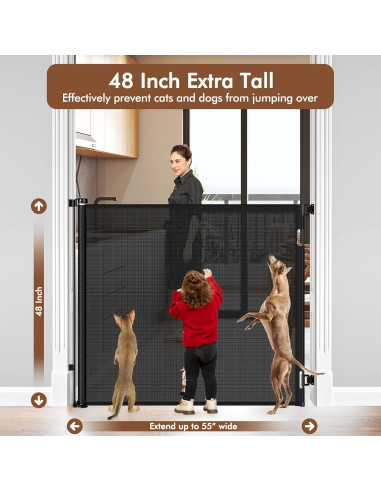 Puerta Retráctil para Mascotas Bingguz 1.22m x 1.40m Negra