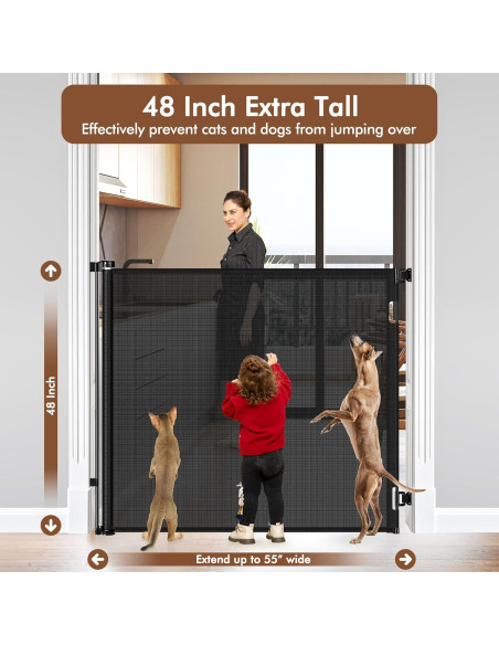 Puerta Retráctil para Mascotas Bingguz 1.22m x 1.40m Negra Puerta Retráctil para Mascotas Bingguz 1.22m x 1.40m Negra
