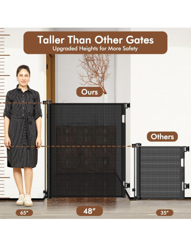 Puerta Retráctil para Mascotas Bingguz 1.22m x 1.40m Negra