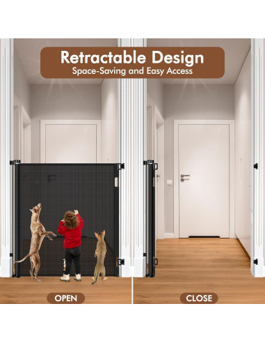 Puerta Retráctil para Mascotas Bingguz 1.22m x 1.40m Negra