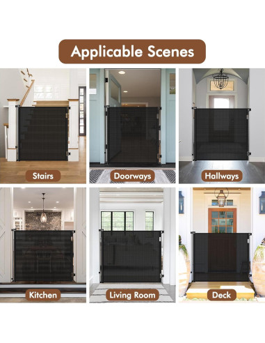 Puerta Retráctil para Mascotas Bingguz 1.22m x 1.40m Negra