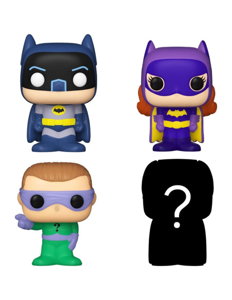 Funko Bitty POP! DC - Pack 4 Figuras Batman, Batgirl, Acertijo