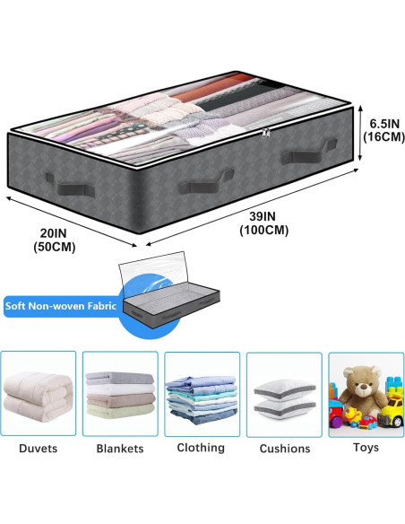 Contenedores de Almacenamiento Bajo la Cama BiCINE 90L - 4 Piezas