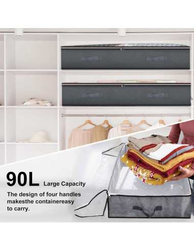 Contenedores de Almacenamiento Bajo la Cama BiCINE 90L - 4 Piezas