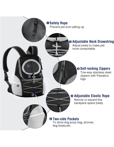 Mochila Transportadora Pawaboo para Perros y Gatos Pequeños S