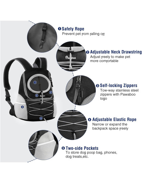 Mochila Transportadora Pawaboo para Perros y Gatos Pequeños S