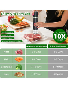 Sellador al vacío portátil Istarziberlla ZB-S10 con 30 bolsas 2