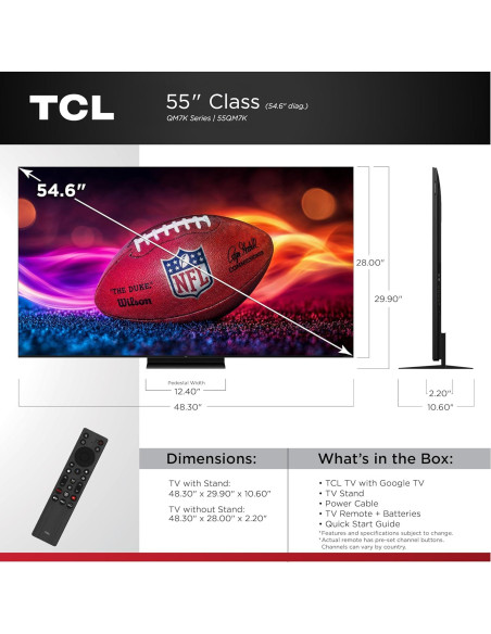TCL 55" QD-Mini LED 4K UHD Smart TV 144Hz Audio Bang & Olufsen