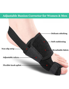 Corrector de Juánete YHOUMEW Pie Izquierdo Ajustable Alivio Dolor 2