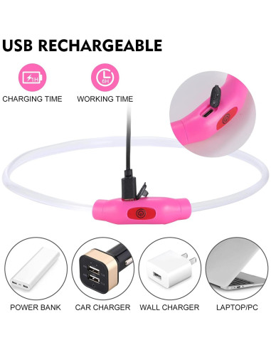 Collar de Perro LED NOVKIN Recargable Impermeable Ajustable