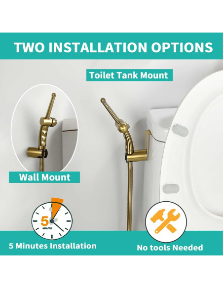 Rociador de Bidet Manual Barrock Dorado Cepillado con Manguera