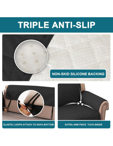 Funda de Sofá Impermeable Turquoize para Silla 58.42 cm Negra