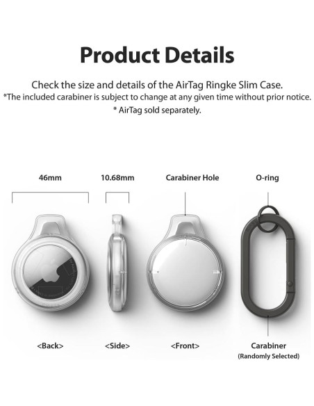 Funda Protectora Ringke Slim para AirTag - Transparente 4 Pzas