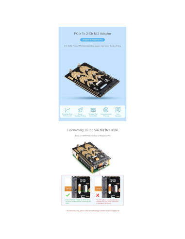 Adaptador M.2 a PCIe Tipo B Coolwell para Raspberry Pi 5