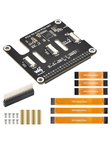 Adaptador PCIe Coolwell para Raspberry Pi 5 - 2-CH FFC