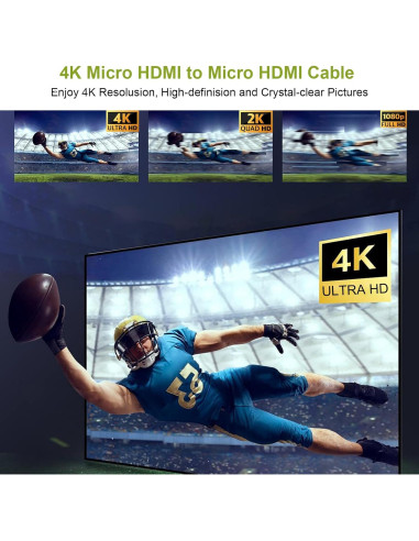 Cable Micro HDMI a HDMI 150 cm Toeasor 4K Compatible GoPro