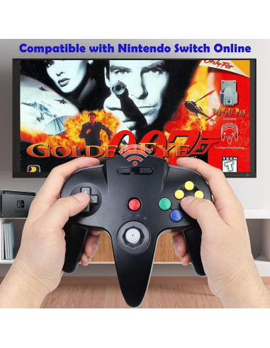 Controlador Inalámbrico N64 iNNEXT 2.4GHz USB Recargable Negro